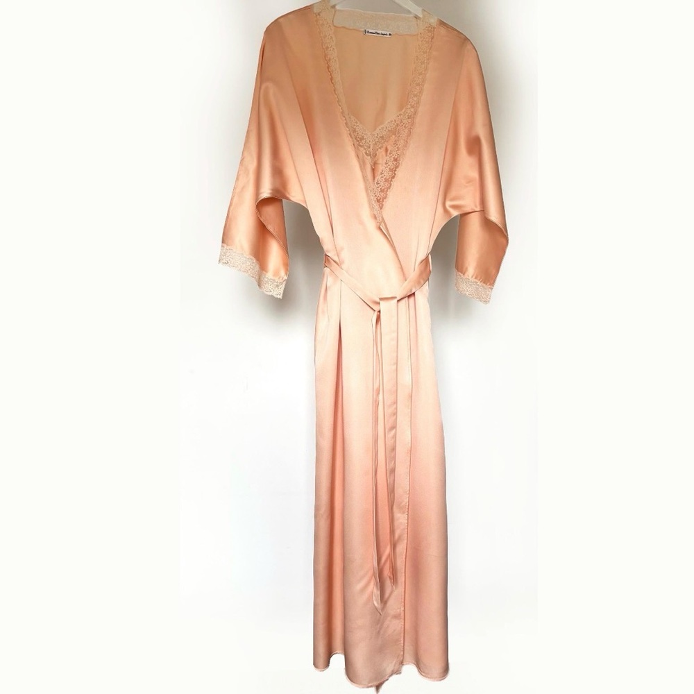 Dior Peach Satin Chemise with Lace - Picture 5 of 7
